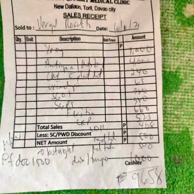 Initial Covid Treatment Medical Bill